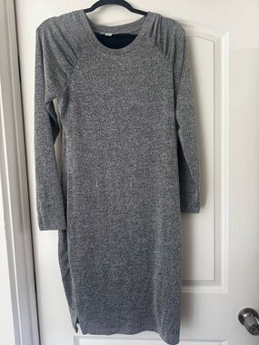 Motherhood Gray Long-Sleeve Knit Maternity Dress